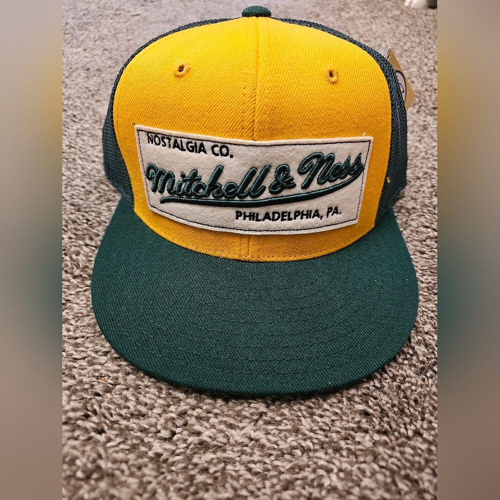 Mitchell & Ness Yellow and Green Cap